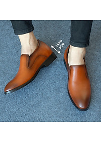Giày lười da tăng chiều cao nam Bụi Leather G112 - Da bò Nappa cao cấp - Bảo hành 12 tháng