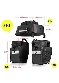 Túi sau Xe đạp 3 trong 1 đa chức năng Không thấm nước gắn yên xe