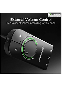 Cáp USB Sound 3.5mm Loa & Mic Có Volume control UGREEN 40964 - Hàng chính hãng 