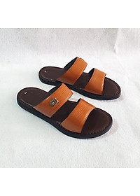 Dép da nam hai quai Trường Hải da bò thật 3 màu nâu,đen, vàng DN125MĐ