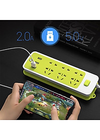 Ổ Điện Đa Năng Chống Giật 3 Cổng USB và 6 Ổ Cắm Thông Minh- Tiện Lợi-An Toàn- Hàng Loại 1-Chính Hãng MINIINN