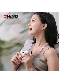 Quạt gió mini cầm tay Rhino F302 tích điện, 3 mức độ gió, pin 2000 mAh kèm dây treo - Hàng chính hãng