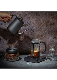 Ấm bình rót nước nóng pha cà phê bằng inox, cán gỗ CAFE DE KONA