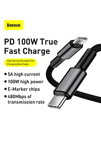 Cáp sạc nhanh siêu bền C to C Baseus High Density Braided PD 100W (5A/20V, E-marker Chip, Type C to Type C Fast Charging)