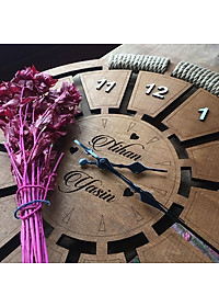 Đồng hồ gỗ treo tường chất liệu gỗ máy kim trôi thiết kế decor trang trí nhà và quán cafe