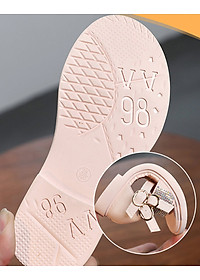 Sandal bé gái 3 - 12 tuổi quai ngang da mềm nạm kim sa duyên dáng SG29