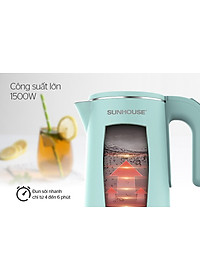 ẤM SIÊU TỐC INOX 2 LỚP 1.8L SUNHOUSE SHD1351 - Hàng chính hãng