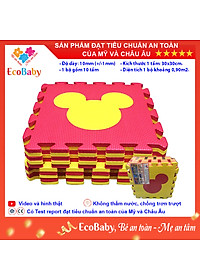 Bộ 10 tấm Thảm xốp cho bé ECOBABY, thảm xốp đạt tiêu chuẩn Mỹ và Châu Âu, độ dày khoảng 1cm, kích thước 1 tấm 30x30cm - Mickey