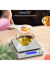 Cân Điện Tử Mini Cao Cấp 2024 MIFAN 0.01g - 3kg - Nhỏ Gọn, Siêu Chính Xác, Thép Không Gỉ, Màn LCD -Tặng 2 Đĩa Cân Và Pin
