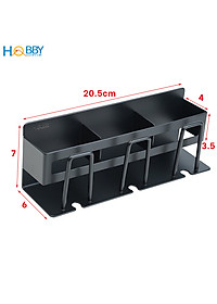 Kệ để bàn chải 3 ngăn inox 304 sơn đen dán tường Hobby home decor CD4B