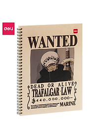 Sổ tay ghi chép gáy xoắn kẻ ngang A5 B5 60 trang hình Vua cướp biển One Piece Deli - Phù hợp học sinh văn phòng - Mẫu ngẫu nhiên - EN004