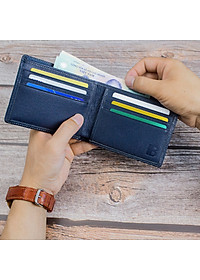 Ví nam, bóp nam da bò Saffiano Bụi Leather V126 - Bảo hành 12 tháng