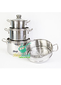 Bộ nồi chảo 3 đáy inox 430 cao cấp FiveStar Standard 6 món bếp từ nắp kính tặng 5 muỗng inox
