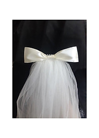 Voan phồng - lúp cô dâu đính nơ nguyên khổ vải chiều dài 90cm Giangpkc