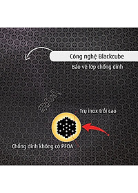 [Hàng chính hãng] Chảo xào/ đa năng sâu lòng inox iMat Hybrid Blackcube 24cm, Phủ chống dính Daikin-Nhật Bản thế hệ mới