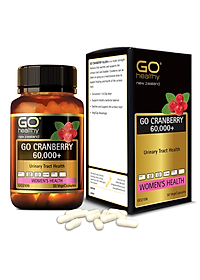 GO CRANBERRY 60,000+ 30 viên - Viên uống viêm đường tiết niệu nhập khẩu chính hãng GO Healthy New Zealand