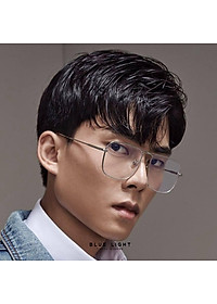 Kính Giả Cận, Gọng Kính Cận Nam Nữ Mắt Vuông To Gọng Bạc Đan Chéo Không Độ Hàn Quốc - BLUE LIGHT SHOP