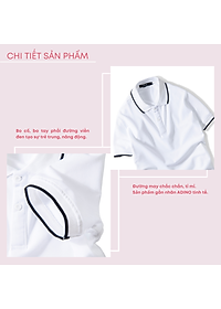 Nơi bán Áo polo nữ ADINO màu trắng phối viền xẻ lai vải cotton co giãn dáng slimfit trẻ trung APN02