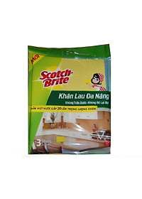 Combo 3 Khăn lau đa năng Scotch-Brite 3M 32x26cm không gây trầy xước, thấm hút nước gấp 20 lần, độ bền cao
