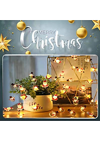 Dây Đèn Led 20 Bóng Họa Tiết Ông Già Noel Dài 2M