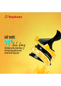 Máy ép chậm Nagakawa NAG0818 (200W) - Trục ép 6 phân đoạn kiệt bã - Ống tiếp thực phẩm lớn - Hàng chính hãng