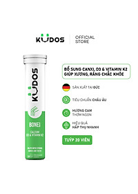 Thực phẩm bảo vệ sức khỏe KUDOS BONE HEALTH CALCIUM, D3 & VITAMIN K2 (20 viên/tuýp)