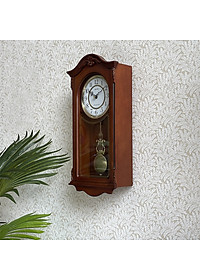 Đồng hồ treo tường RHYTHM WOODEN WALL CLOCKS CHIME CMJ502FR06 ( Kích thước 23.0 x 48.1 x 10.9cm), Vỏ màu nâu