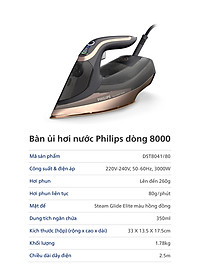 Bàn ủi hơi nước Philips DST8041/80 (3000W) - Hàng Chính Hãng
