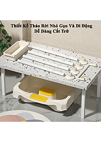 Chậu Gội Đầu Tại Giường Kèm Chân KUNBE Tặng Lược Massage Và Cốc Gội Đầu