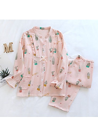 Bộ Đồ Bầu Và Cho Con Bú, Pijama Sau Sinh Azuno AZ2309 Chất Đũi Mềm Mại, Có Khe Mở Ngực Hàng Cao Cấp Cho Mẹ