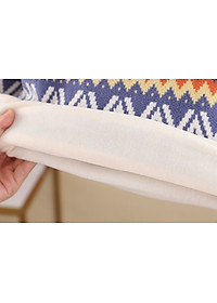 Áo len lót lông cho bé trai và gái, chất len đanh mềm, lông lót mịn, giữ ấm tốt, họa tiết vintage dễ phối đồ | MA18