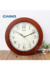 Đồng Hồ Treo Tường Casio IQ-126-5DF Vỏ Gỗ,  Kim Trôi Im Lặng