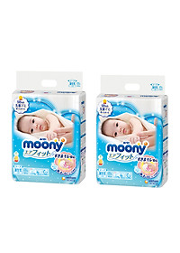 Combo 2 Gói Tã Dán Cao Cấp Moony Nhật Bản M64 (64 Miếng )