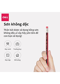 Bút Chì Lục Giác 2B HB Deli - Bút Chì Gỗ Thi Trắc Nghiệm Ruột Đậm Bút Chì Học Sinh Cấp 1 Tập Viết Chì Vẽ Phác Thảo
