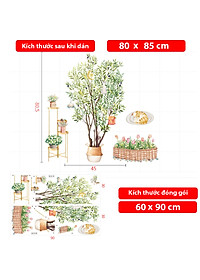 Decal dán tường cho bé Sticker dán tường in chất lượng cao có keo mặt sau mẫu Cây Trang Trí ZH82
