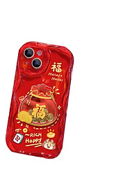 Ốp lưng cho iPhone 15 | 15 Plus | 15 Pro | 15 Pro Max | 14|13|12|11|11Pro Max viền sóng túi thần tài sang trọng Kai Nguyễn( hàng chính hãng)