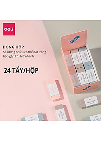 Gôm tẩy 2B Deli - Không bụi - Màu sắc vintage - Xanh dương/Hồng/Nâu