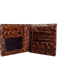 Bộ Ví & Thắt Lưng Nam Vân Cá Sấu Huy Hoàng HT2118-HT4118 (23 x 11,5 cm) - Nâu