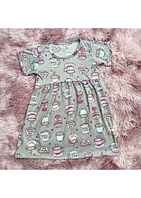 Váy đầm bé gái tay ngắn thun cotton co giãn giao nhiều hoạ tiết khác nhau cho khách MamLa