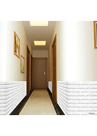 Xốp dán tường combo 15 tấm màu trắng gạch 3D