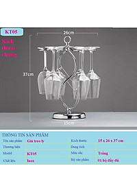 Giá Treo Ly Uống Rượu Vang Cao Cấp Inox 304 Bền Đẹp Để Bàn Trong Gia Đình Mã KT05