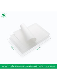 MGP01 - 20x40 cm - 100 tấm giấy Pelure trắng gói hàng, giấy chống ẩm 2 mặt mịn, giấy bọc hàng thời trang