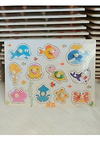 Đồ Chơi Trẻ Em - Đồ Chơi Xếp Hình - Combo 4 Bảng Núm Gỗ Cho Bé