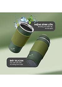 Ly giữ nhiệt inox 304 Elmich EL8345 480ml, Hàng chính hãng, lớp silicone chống trượt - JoyMall