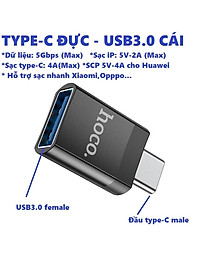 [ Type C  Adapter ] Đầu chuyển type C sang USB 3.0  / iP hỗ trợ OTG cho điện thoại tablet laptop hoco UA17 _ hàng chính hãng