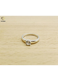 Nhẫn bạc 925 Huệ Ngân - Mặt trơn đá 5li RS104