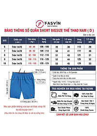 Quần đùi nam thể thao BIG SIZE FASVIN Từ 80 Đến 120KG vải co giãn mềm mát D22171.HN