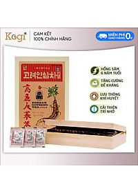 Trà hồng sâm Hàn Quốc Okinsam Hộp gỗ 100 gói – Dạng bột giúp giải nhiệt, giảm mệt mỏi, tỉnh táo tinh thần