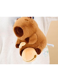 Thú nhồi bông capybara gõ mõ ngộ nghĩnh - Size 35cm - Quà tặng gấu bông chuột lang nước dành cho người cần tịnh tâm.