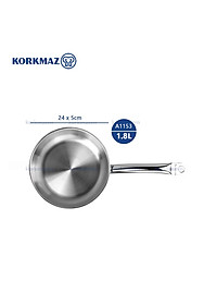 Chảo inox 18/10 Korkmaz Proline 24 cm - 1.8 lít